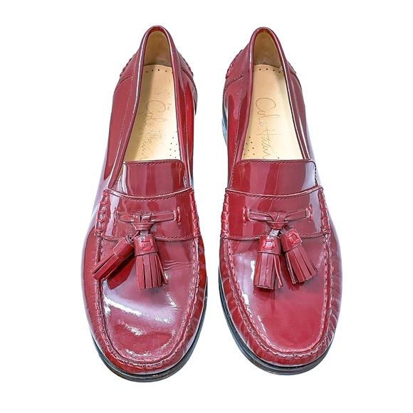 Cole Haan Bright Red Patent Leather Moccassin Loafers - Picture 2 of 7